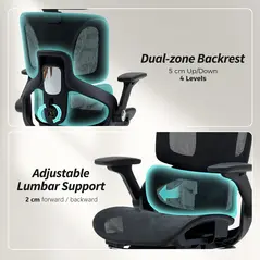 HOMCOM Ergonomic Office Chair, High Back Mesh Desk Chair, Black - 5