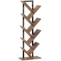 HOMCOM Eight-Section Tree Bookcase - Wood-Effect - 1