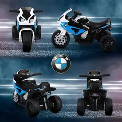 HOMCOM Electric Motorbike for Kids Ride on BMW Motorbike W/Headlights and Music, 6V, Blue - 7