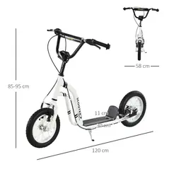 HOMCOM Dual Brakes 12" Metal frame Kick Scooter adjustable black - 3