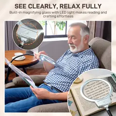 HOMCOM Electric Rise/Recline Armchair, with Reading Light - Brown - 5