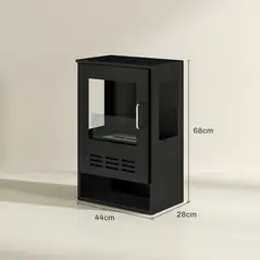HOMCOM Ethanol Fireplace Stove with Shelf, Freestanding Bioethanol Fire, Indoor Ethanol Burner with 0.9 Litres Volume, Burns for Up to 3.3 Hours, 27 Inch, Black - 3
