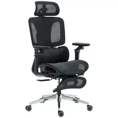 HOMCOM Ergonomic Office Chair, High Back Mesh Desk Chair, Black - 1