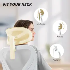 HOMCOM Ergonomic Office Chair with Foldable Backrest, 2D Headrest - Light Grey - 6