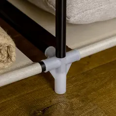 HOMCOM Fabric Wardrobe, with Rails and Shelves - Beige - 9