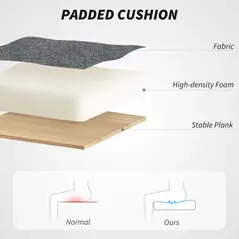 HOMCOM Executive Office Chair, Linen Fabric Computer Desk Chair with Double-Layer Back Cushion, Rocking Function, Height Adjustable for Home, Charcoal Grey - 5