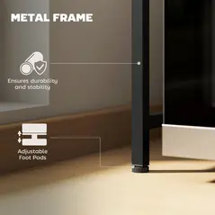 HOMCOM Expandable Microwave Oven Rack with 3 Hooks - Black - 6