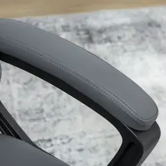 HOMCOM Faux Leather Office Chair - Charcoal Grey - 9