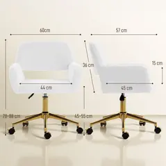 HOMCOM Faux Fur Rabbit Chair - Cream White - 3