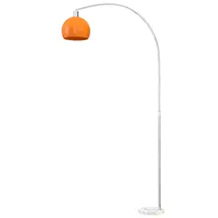 HOMCOM Floor Lamp for Living Room, Modern Standing Lamp with Shade & Foot Switch for Bedroom, Office, Orange - 1