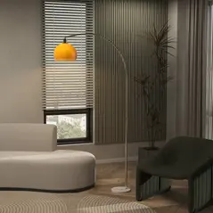 HOMCOM Floor Lamp for Living Room, Modern Standing Lamp with Shade & Foot Switch for Bedroom, Office, Orange - 8