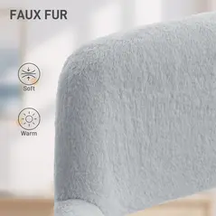 HOMCOM Faux Fur Rabbit Chair - Grey - 6