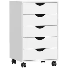HOMCOM Five-Drawer Filing Cabinet - White - 1
