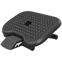 HOMCOM Footrest Adjustable Height & Angle Tilting Platform Home Office Foot Rest Black - 1