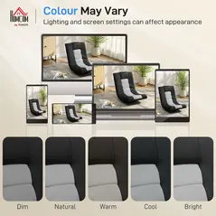 HOMCOM Floor Chair, Folding Floor Sofa with Adjustable Backrest, Wide Seat, Swivel Base, Black - 8