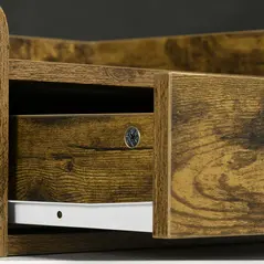 HOMCOM Floating Nightstands Set of 2, Wall Mounted Bedside Table with Drawer for Bedroom, Rustic Brown - 8