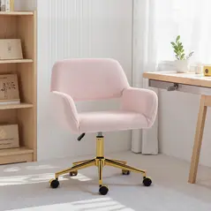 HOMCOM Faux Fur Rabbit Chair - Light Pink - 2