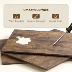 HOMCOM Folding Shelf and Work Table - Brown/Black - 6