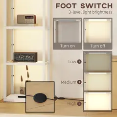 HOMCOM Four-Shelf Floor Lamp - Bleached Oak - 5