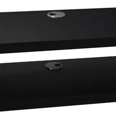 HOMCOM Floating TV Unit, Wall Mounted TV Stand with Open Shelf and 2 Cable Holes, Entertainment Unit for Living Room, Black - 7