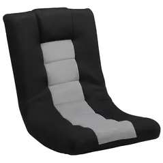 HOMCOM Floor Chair, Folding Floor Sofa with Adjustable Backrest, Wide Seat, Swivel Base, Black - 1