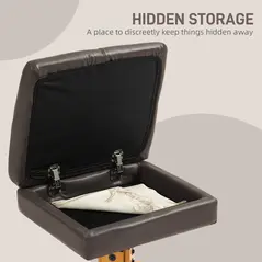 HOMCOM Faux Leather Massage Recliner Chair, with Storage Ottoman - Brown - 6