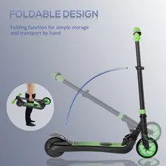 HOMCOM Folding Electric Scooter with Brake, for Ages 6+ Years, 8km/h Maximum Speed, Green - 7