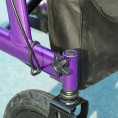 HOMCOM Folding Adjustable Rollator with Dual Brakes & 6 Adjustable Handle Heights for Seniors Purple - 9