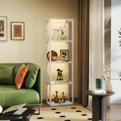 HOMCOM Four-Shelf Floor Lamp - Grey - 2