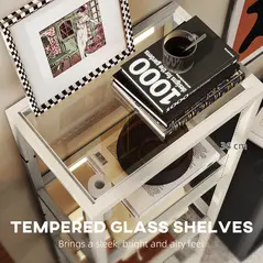 HOMCOM Four-Shelf Floor Lamp - Bleached Oak - 7