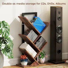 HOMCOM Four-Section Tree Bookcase - Wood-Effect - 6