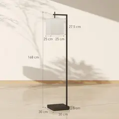 HOMCOM Floor Lamp for Living Room, 66" Modern Tall Standing Lamp with Adjustable Colour Temperatures & 10 Brightness Levels, Remote Control and Foot Switch for Bedroom Office, 9W LED Bulb Included - 3