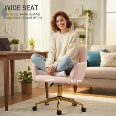 HOMCOM Faux Fur Rabbit Chair - Light Pink - 4