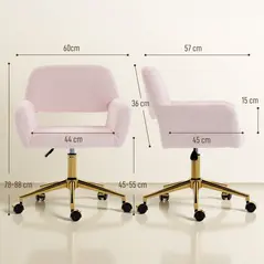 HOMCOM Faux Fur Rabbit Chair - Light Pink - 3