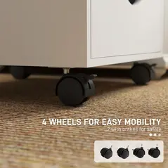 HOMCOM Five-Drawer Filing Cabinet - White - 5