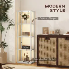 HOMCOM Four-Shelf Floor Lamp - Grey - 8