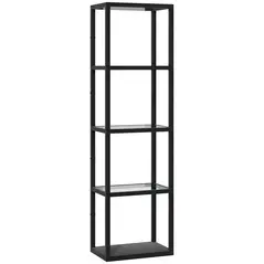HOMCOM Four-Shelf Floor Lamp - Black - 1