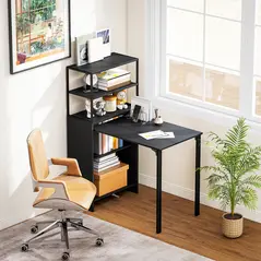 HOMCOM Folding Shelf and Work Table - Black - 8