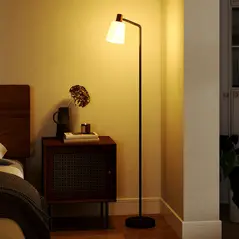 HOMCOM Floor Lamp with 350° Rotatable Head, Modern Standing Lamp with 3000K/4000K/6500K Colour Temperatures for Living Room Bedroom Office, Black - 2