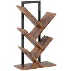 HOMCOM Four-Section Tree Bookcase - Wood-Effect - 1