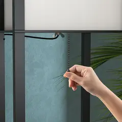 HOMCOM Floor Lamp with Shelves and Top Light, Modern Corner Standing Lamp with TC Fabric Lampshade for Living Room, Bedroom, Bulb not Included, Black - 7