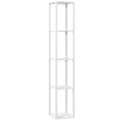 HOMCOM Floor Lamp with Shelves and 3 Brightness Levels - White - 1