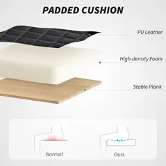 HOMCOM Faux Leather Office Chair. with Flip-Up Armrests - Black - 6