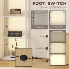 HOMCOM Four-Shelf Floor Lamp - Grey - 5