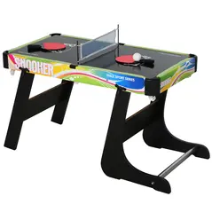 HOMCOM Folding Multi Gaming Table 4 in 1 Hockey, Football Table, Table Tennis, Billiards For Play Fun - 1