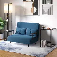 HOMCOM Floor Lamp with Shelves and Top Light, Modern Corner Standing Lamp with TC Fabric Lampshade for Living Room, Bedroom, Bulb not Included, Black - 9