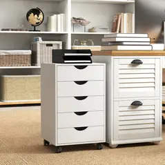 HOMCOM Five-Drawer Filing Cabinet - White - 7