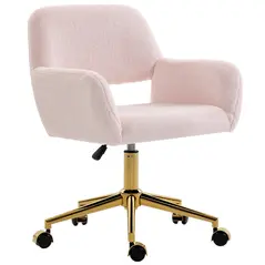 HOMCOM Faux Fur Rabbit Chair - Light Pink - 1