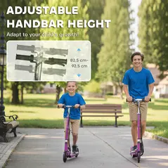 HOMCOM Foldable Electric Kids Scooter, Ride-on for Ages 7-14 Years, Purple - 8