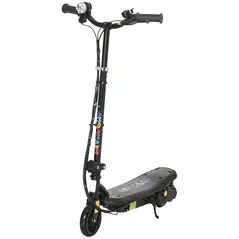 HOMCOM Foldable Electric Scooter, with LED Headlights, for Ages 7-14 Years, Black - 1